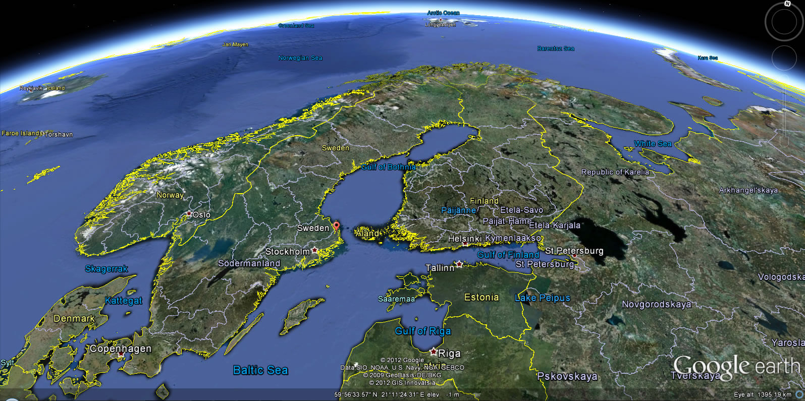 Sweden Earth Map